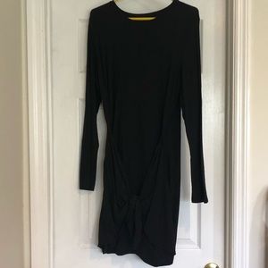 Aerie Tie Front Black Dress